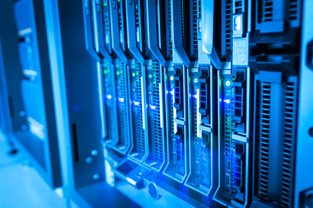 Network servers in data room Domestic Room .の写真素材
