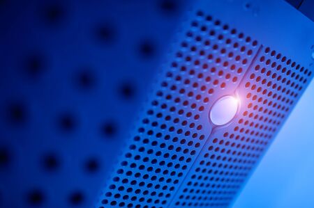 The server room tells the computer server that is working continuously. Convey the power and progress.の写真素材