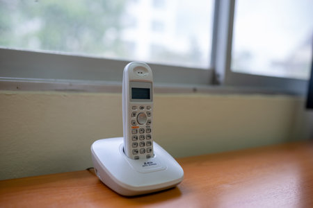 wireless home phone in office .の写真素材