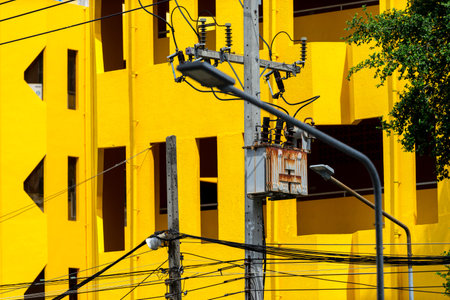 electrical transformer is a vital component in electrical distribution systems that is used to transfer electrical energyの写真素材