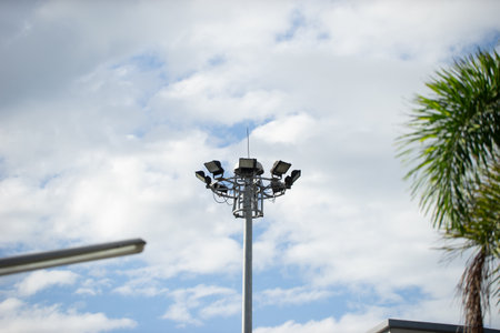 Spotlights In general, spotlights have a duty to illuminate a wide area, can be rotated to allow the light to shine in the direction that the user wants to focus on the desired point.の写真素材