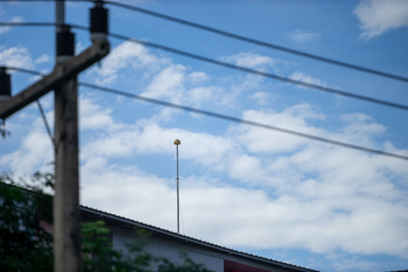 lightning rod for lightning protection  .の写真素材