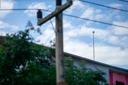 lightning rod for lightning protection  .の写真素材