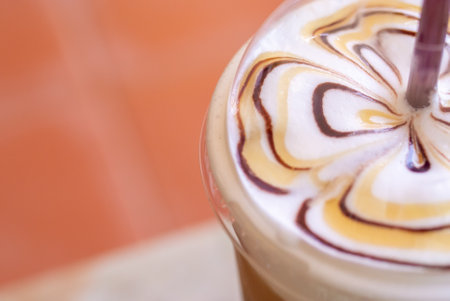 Iced coffee that looks great and tastes delicious.の写真素材