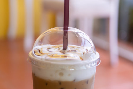 Iced coffee that looks great and tastes delicious.の写真素材