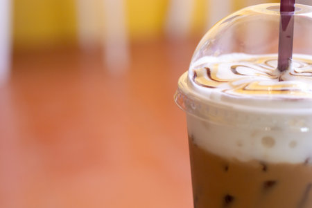 Iced coffee that looks great and tastes delicious.の写真素材