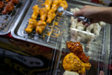 A stock photo related to "Bonchon" would likely show a scene or image related to the popular South Korean fried chicken restaurant chain called "Bonchon."の写真素材