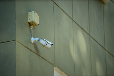 A stock photo of a CCTV (Closed Circuit Television) typically features an image or illustration related to surveillance, security, or monitoring systems. This type of image could includeの写真素材