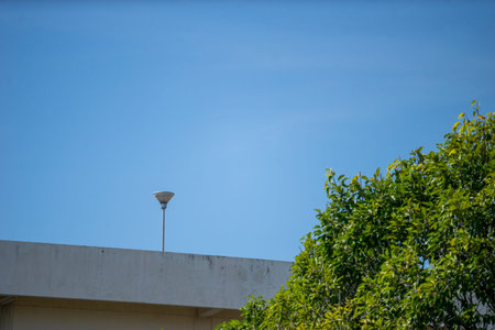lamp on blue sky background  .