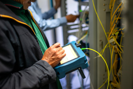 Testing signal  Fiber optic cables for readiness for use