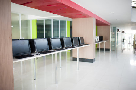 Computer Lab in technology center areaの写真素材