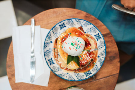 Honey Toast that looks deliciousの写真素材