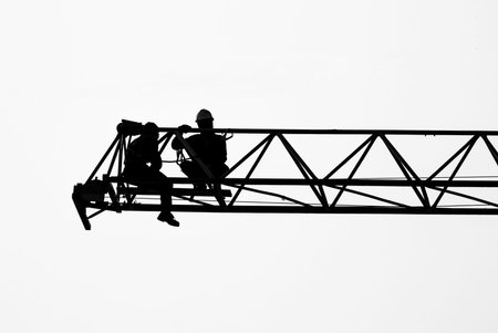 construction place in sunlight blue sky .