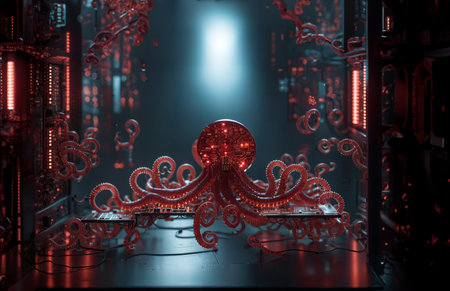 Monster  virus attack server computer circuit board .の素材