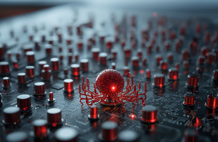 Monster  virus attack server computer circuit board .の素材