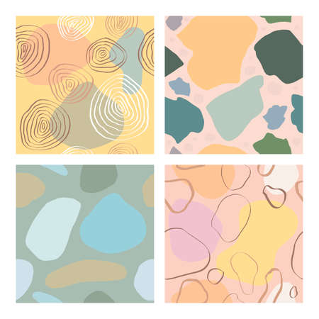 Abstract Pattern with shapes, lines, spots, imprints, dots . Artistic seamless background. Ready design ideas for for poster, trendy card, invitation, placard, brochure, flyer, presentation and more.のイラスト素材