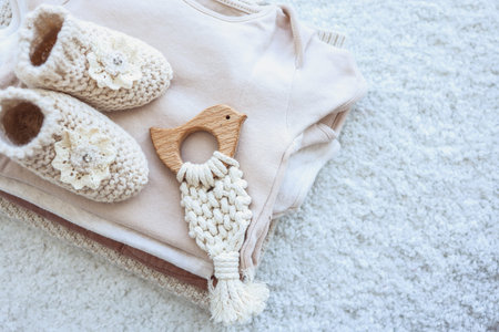 Set of knitted things for a newborn handmade.