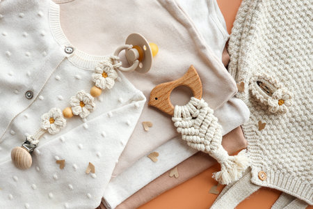 Baby accessories for newborns handmade, waiting for the baby.