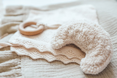 A set of things for a newborn close-up.