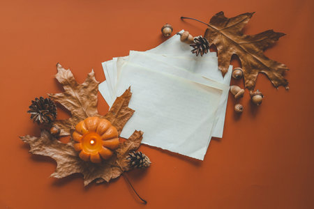 Postcard with place for text, autumn mood.