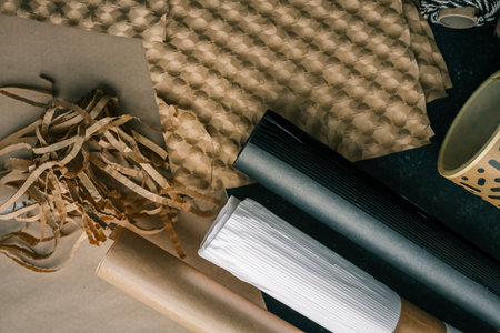 Craft set of goods for product packaging.の写真素材