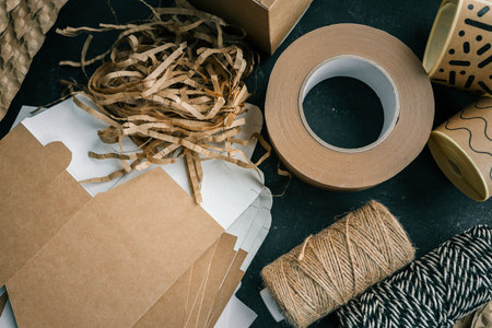 Craft set of goods for product packaging.の写真素材