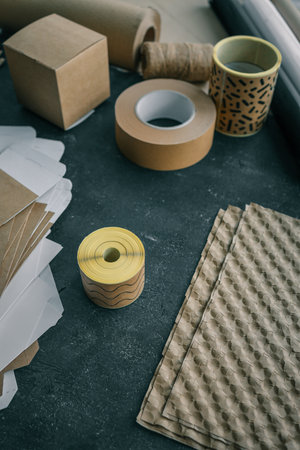 Craft set of goods for product packaging.の写真素材