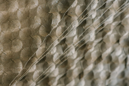 Eco-friendly honeycomb craft paper as background, top view.の写真素材