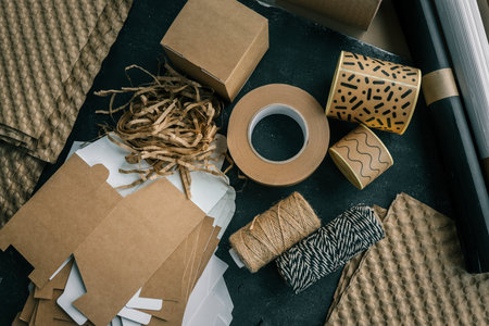 Craft set of goods for product packaging.の写真素材