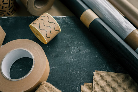 Craft set of goods for product packaging.の写真素材