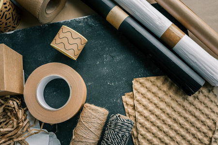 Craft set of goods for product packaging.の写真素材