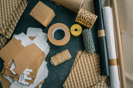 Craft set of goods for product packaging.の写真素材