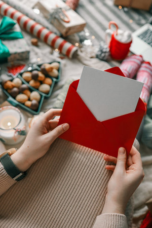 Letter to Santa in the hands of a child.