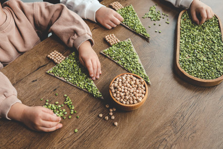 Idea for children's sensory creativity at home.の写真素材