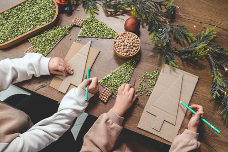 Idea for children's sensory creativity at home.の写真素材