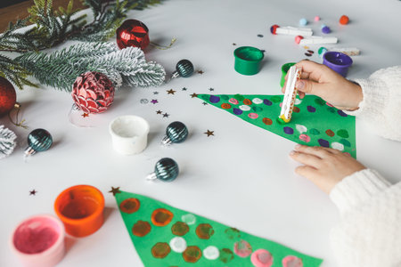 Idea for Christmas creativity with children.の写真素材