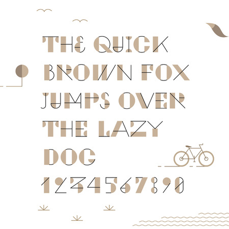 Vintage trendy geometric font. のイラスト素材