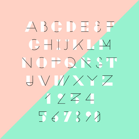 Modern trendy geometric font.のイラスト素材