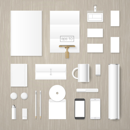 corporate identity mock up collection. High quality design elements.のイラスト素材