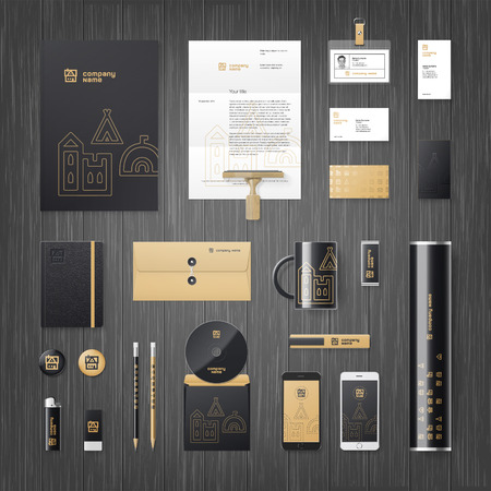 modern corporate identity template for real estate or travel agencyのイラスト素材