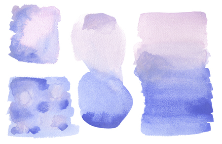 Watercolor Background Isolated Wash Gradient Blue Purple Lilacの写真素材