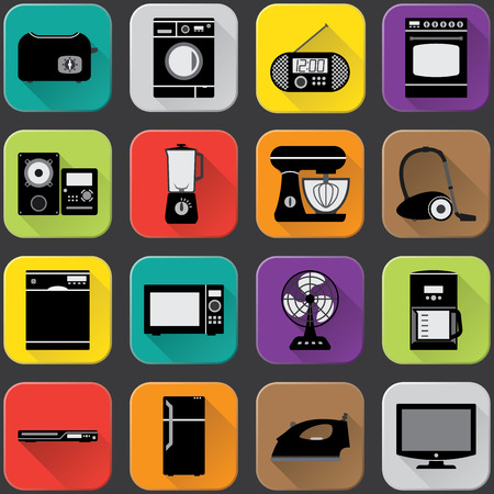 Home Appliances Iconsのイラスト素材