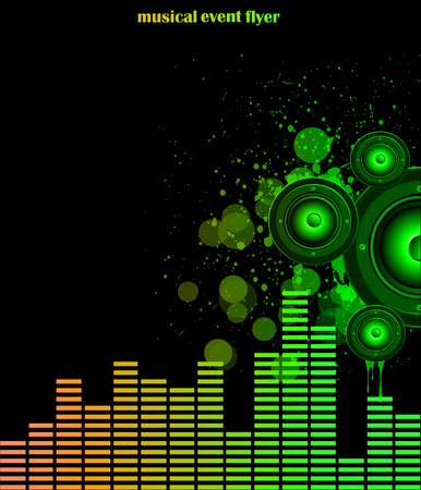 Disco club flayer with colorful elements. Ideal for poster and music background.のイラスト素材