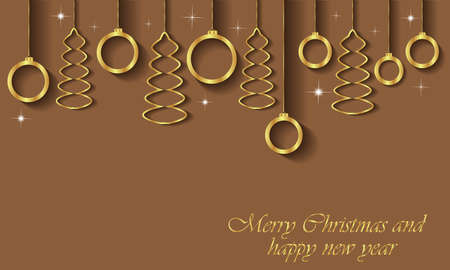 Merry Christmas and New Year Background for your invitations, festive poster.のイラスト素材