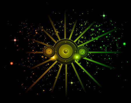 Disco club flayer with colorful elements. Ideal for poster and music background.のイラスト素材