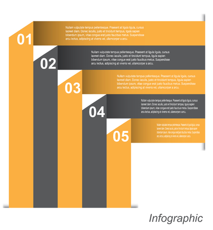 Infographic design template with paper tags Idea to display ranking and statistics.のイラスト素材