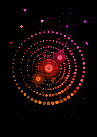 Disco club flayer with colorful elements. Ideal for poster and music background.のイラスト素材