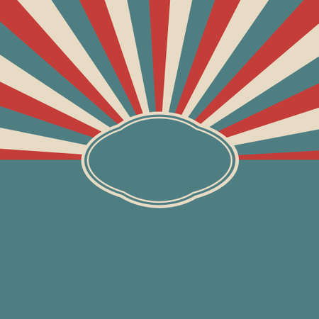 Vintage template with retro sun background.のイラスト素材