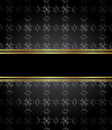 Elegant seamless wallpaper with golden fine decoration and place for your text. Layout with space for classic invitation, flayer or cards.のイラスト素材