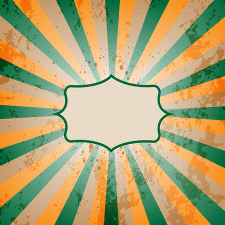 Vintage sunburst background with grunge texture.のイラスト素材